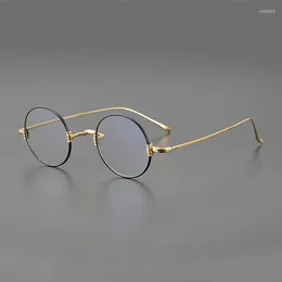 Sunglasses Frames Top Quality Handmade Titanium Optical Glasses Frame Men Women Ultralight Vintage Round Eyeglasses Eyewear