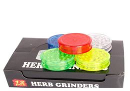 60Mm Round Plastic Tobacco Smoking Herb Grinders 3 Layer Tobacco Grinder Cigarette Colourful Crusher Fit Dry Herb Colour Random Send4500589