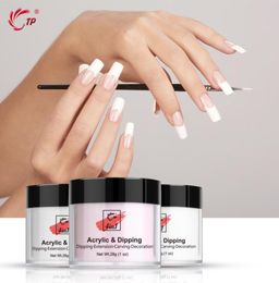 Dip powder French White Carving Extension 4in1 Natural dry Dipping powder Without Lamp Cure Glitter Manicure Pink Clear2400016