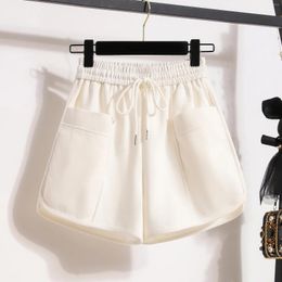 Women's Shorts 2024 Summer High Waist Casual Female Pockets Sports Wide-leg Ladies Loose Solid Colour Short Pants X71