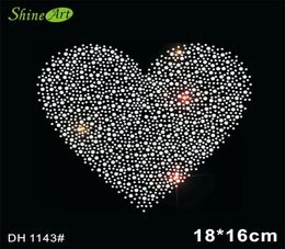 Sweet heart design heat transfer rhinestone Motif fix rhinestone for garment embellishment Scrapbooking DH11439367218