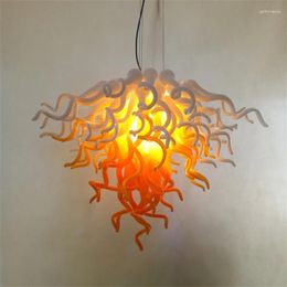 Chandeliers White Yellow Orange Multicolor Blown Glass Chandelier Chihuly Style Art