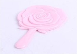 Rose Shape Hand Held Mirror Vintage Hairdressing Flower Makeup Beauty Dresser Gift Mirror for Makeup Hand Mirror with Handle Whole6198169