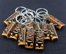 Whole 12pcsLOT Cool boy men039s totem Tiki man keyrings Keychains Car Key Rings for Children039s gift KR269186792