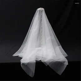 Bridal Veils Short Wedding Single Layer Pearls Veil For Bride Shower Headscarf