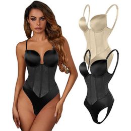 Waist Tummy Shaper Invisible backless bra shape abdominal control underwear tight fitting clothing chest womens Q240430