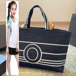 Kids Bags Luxury Brand CC Bag Womens Designer Denim Blue Stripe Shopping Shoulder Bags Vintage Large Capacity Long Strap Crossbody Handbags Daily Outfit Street Tren