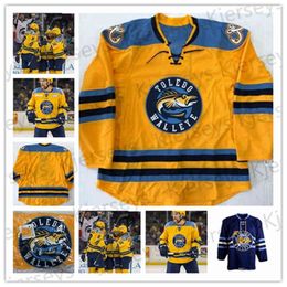 CeoMEN Toledo Walleye Hockey JERSEY 22 Naurato 86 Evan Rankin 30 Pearce 35 Pearce Mens Womens Youth 100% Embroidery Custom any name or number