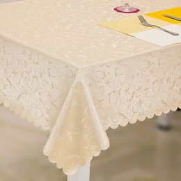 Rectangular Dining Table Cloth Waterproof Oil Resistant Scald Washable Coffee el Restaurant Elliptical Tablecloth 240428