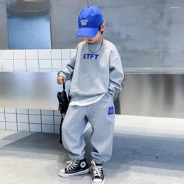 Clothing Sets Spring Autumn Boys Cotton Loose Alphabet Sweatshirt Sweatpant 2PCS Workout Set School Kids Tracksuit Child Jogger Outfit 3-16