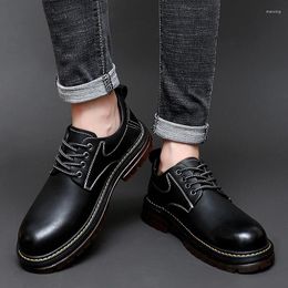 Casual Shoes 2024 Autumn High Quality Leather Luxury Lace Up Classic Outdoor Sports Men Work Clothes With Cow Sole