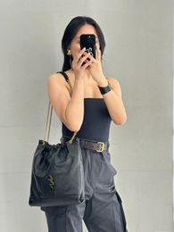 Famous designer backpack chain bucket bag, 4.3 sheepskin quilted chain trash shoulder bag, crossbody bag