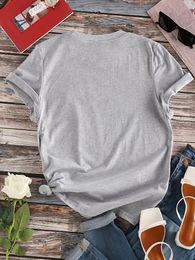 Women's T Shirts Pumpkin Print Casual T-Shirt Round Neck Short Sleeves Stretchy Versatile Sports Tee Tops