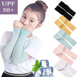 Sleevelet Arm Sleeves 1 pair of childrens exercise cooling arm sleeves for sun ultraviolet protection cold cycling fishing running climbing elastic Q240430