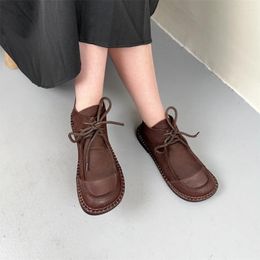 Boots Birkuir Genuine Leather Sewn Mixed Colours Flats Short For Women Shoes Luxury Slip On 2024 Soft Sole Ankle Ladies