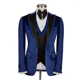 Men's Suits Velvet Full Men 3 Pieces Wedding Groom Party Man Clothing Business Formal Terno Masculino Custom Made Blazer Sets