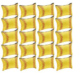 Cosmetic Bags 20Pcs Sport Makeup Bag Yellow Softball Gifts Volleyball Party Favors Baseball Accessories For Player