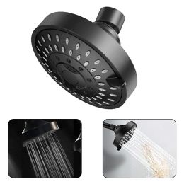 Set 4Inch 5 Modes Adjustable Shower Head High Pressure WaterSaving Shower Top Spray Rotatable Shower Nozzle Bathroom Accessories