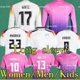 24 25 GErmanysS HUMMELS GNABRY Soccer Jerseys kit KROOS WERNER DRAXLER REUS MULLER GOTZE Football Shirts Kids Fans Kit Player Version Home away deutschland