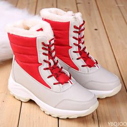 Boots 2024 Women Snow Waterproof Non-slip Parent-Child Winter Thick Fur Platform And Warm Shoes Plus Size 31-42