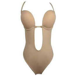 Bustiers Corsets Women039s Shapewear U Plunge Slips Backless Strapless BodySuit Bikini Sleeveless Thong Bottom Seamless Slimm4790180