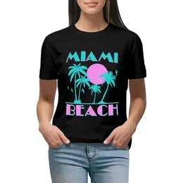 Women's Polos Retro Miami Beach 70s 80s Style Vintage Men Women T-shirt Cute Tops Kawaii Clothes Workout Shirts For Loose Fit