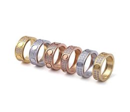 luxury designer Boutique 316L Titanium steel rings lovers Band Rings Size for Women and Men brand jewelry1231696