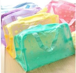 Storage Bags 5 Color Waterproof PVC Cosmetic Bag Women Transparent Organizer For Makeup Pouch Compression Travelling Bath