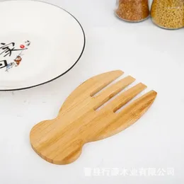 Forks Bamboo Salad Hands Natural Rice Spoon Non-stick Soup Stirring Pasta Fruit Western Wooden Clean Kitchen Gadgets