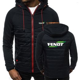 Men's Hoodies FENDT 2024 Seven-color Stitching Hooded Sports Cotton-padded Jacket Spring And Autumn Zipper Casual Comfortable Th