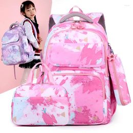 Backpack Prints School Set With Lunch Kits 3pcs Waterproof Bookbag For Teenager Girls Schoolbag Primary Student Book Bag