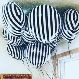 Party Decoration 10PCS Halloween Ceremonies Holiday Racing Car Parties Black And White Striped Foil Balloons Birthday Baby Showe