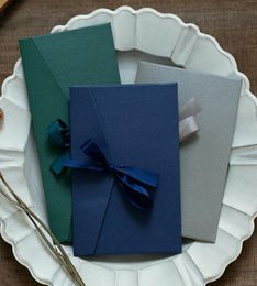 50pcsset Vintage Ribbon Kraft Blank Paper Envelopes Wedding Invitation Envelope Gift Envelope12 Colours Drop Gift Wrap3078479