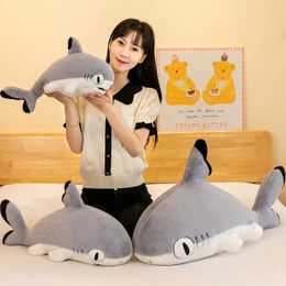 Shark Cat Plush Pillow Large Fill Animal Toy Fluffy Cute Plush Doll Soft Hug Sleeping Pet Throws Pillow to Girls and Boys 240424