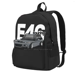 Backpack E46 Waggon For Student School Laptop Travel Bag Enthusiast Lover Tuning Bavarian Engine Works Bimmer