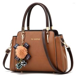 Bag 2024 Fashion Women Handbag Luxury Designer Leather Hairball Decor Hangbags Ladies Crossbody Bags Shoulder Tote Messenger