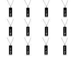 Mom and DAD black Cube Single Stainless Steel Pendant Necklace Urn Kit Cremation Jewellery for Ashes4218674