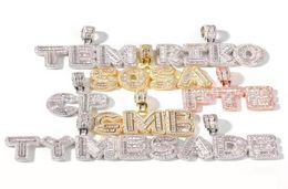 Hip Hop Custom Name Letters Pendant Necklace With 24inch Rope Chain Gold Silver Bling CZ Men Pendant Jewelry7993667