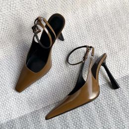 heels designer sandals women sandal Stiletto Heels Metal Letters Sandal Leather Dress Shoes Black Bright Bandage Wrap Heel Shoe