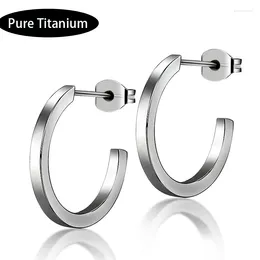 Hoop Earrings For Women Pure Titanium No Nickel Geometric Hypoallergenic Girls Men Sentive Ears Jewellery Accessories