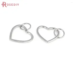 Pendant Necklaces 4PCS Platinum Color Brass Heart Charms Pendants High Quality Diy Jewelry Making Supplies Necklace Earrings Accessories For