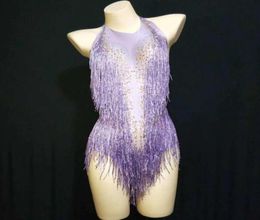 Stage Wear Colors Sexy Fringes Rhines Bodysuit One-piece Dance Show Costume Women's Performance Leotard Female Singer OutfitStage7054203