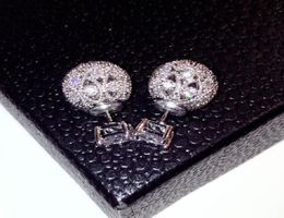 Ins fashion designer double sided super sparkling full rhinestones diamond hollow ball zircon stud earrings for woman girls2195408