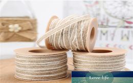 10MRoll Jute Burlap Rolls Hessian Ribbon With Lace Vintage Rustic Wedding Decoration Party DIY Crafts Christmas Gift Packaging Fa5345646