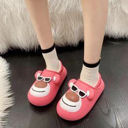 Casual Shoes Winter 2024 Women's Platform Warm Short Plush Cotton Outdoor Fashion Non-slip Flat With Indoor Home Female Slippers