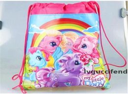 Whole Drawstring Bag Mochila Bags nonwoven string shoe School bags For Girls Cartoon Kids Backpack beach Hiking Travel birth4790572