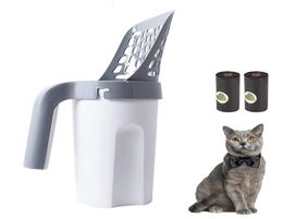 Cat Litter Shovel Self Cleaning s Scooper With Waste Bags Portable Box Tool Pet Supplies 2205102635903