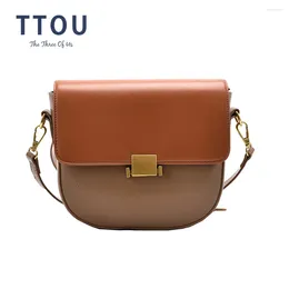 Bag Vintage Small Messenger Bags For Women Semicircle Saddle Patchwork Shouder Crossbody Females PU Leather Handbags