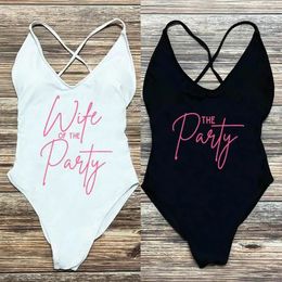 Women's Swimwear Sexy Padded One Piece Swimsuit Wife Of The Party Women Summer Beachwear Bachelor Plus Size Bathing Suit Swimsuits