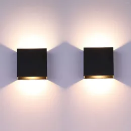 Wall Lamp 2Pcs LED Lights Indoor Up Down Modern Sconce Lighting Black For Living Room Bedroom Hallway Corridor Stairs